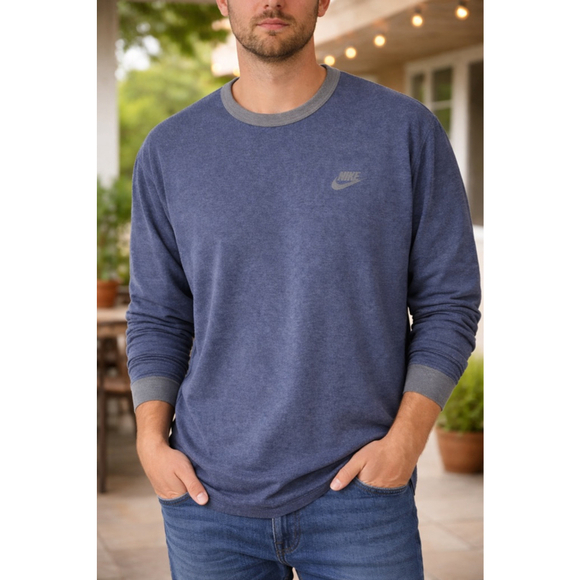 Nikki Other - Vintage Nike Reversible Long Sleeve Shirt M/L Blue Gray Y2K